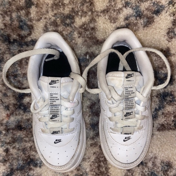 White Nike Air Force ones kids size 9c - Picture 3 of 7